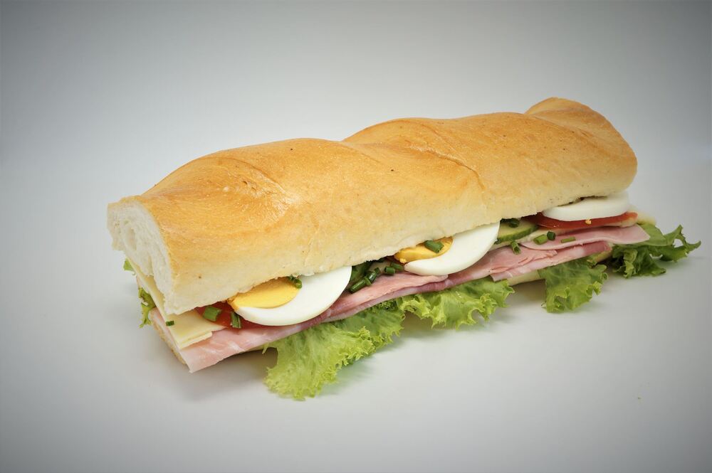 Baguette mit Schinken