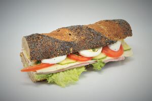 Kornsandwich mit Schinken